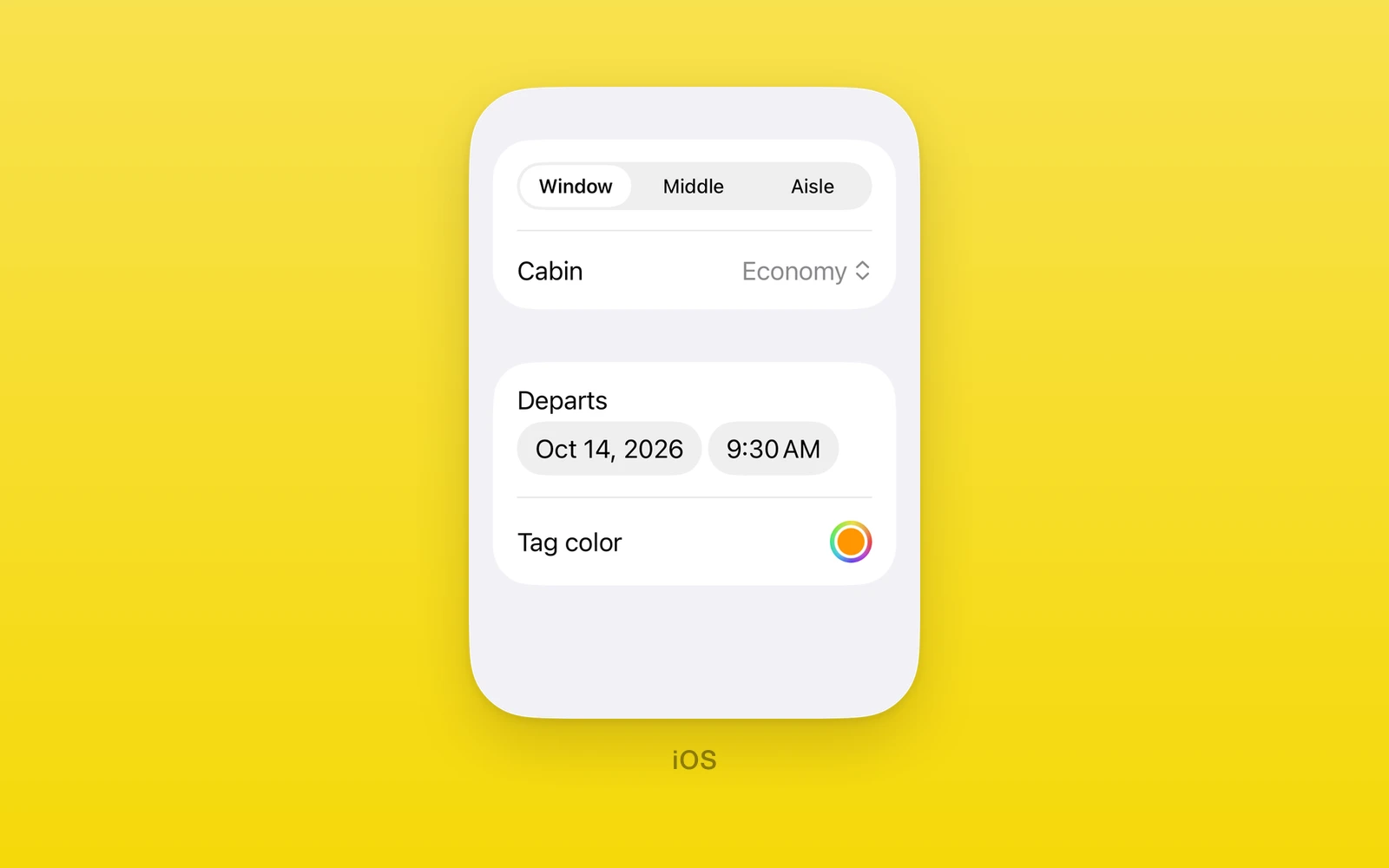 One.iOS Picker, DatePicker, and ColorPicker in a native SwiftUI form